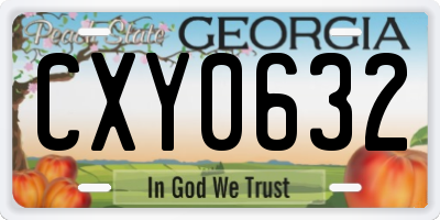 GA license plate CXY0632