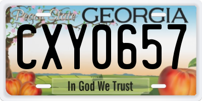 GA license plate CXY0657