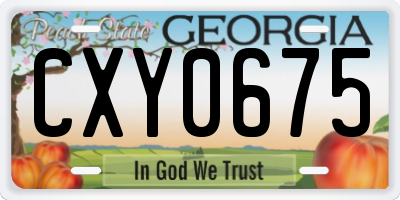 GA license plate CXY0675
