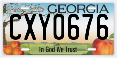 GA license plate CXY0676