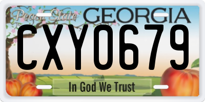 GA license plate CXY0679
