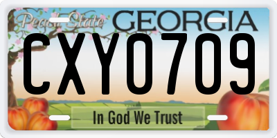 GA license plate CXY0709