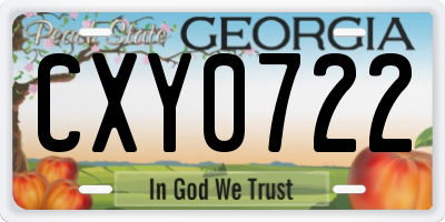 GA license plate CXY0722