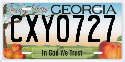 GA license plate CXY0727