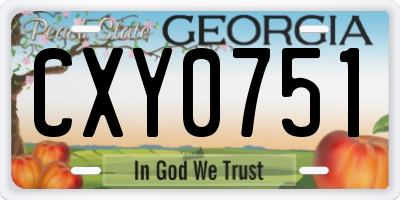GA license plate CXY0751
