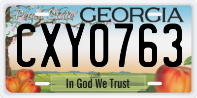 GA license plate CXY0763