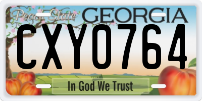 GA license plate CXY0764