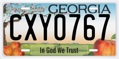 GA license plate CXY0767