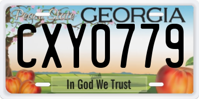 GA license plate CXY0779