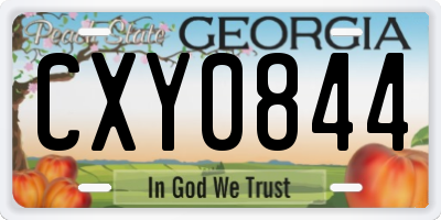 GA license plate CXY0844
