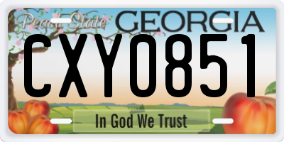 GA license plate CXY0851