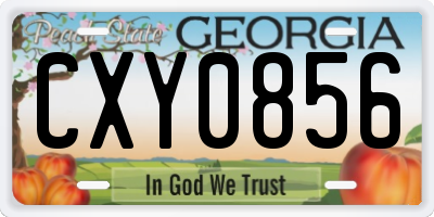 GA license plate CXY0856