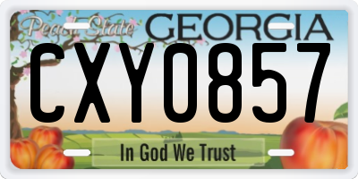 GA license plate CXY0857