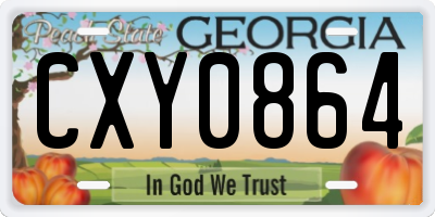 GA license plate CXY0864