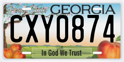 GA license plate CXY0874