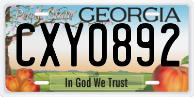 GA license plate CXY0892