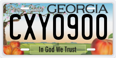 GA license plate CXY0900