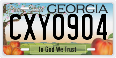 GA license plate CXY0904