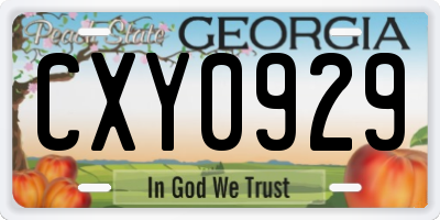 GA license plate CXY0929
