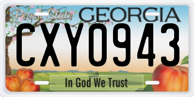 GA license plate CXY0943