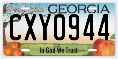GA license plate CXY0944
