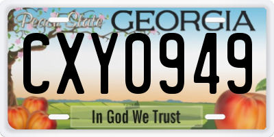 GA license plate CXY0949
