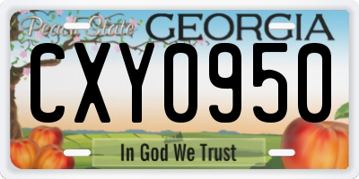 GA license plate CXY0950