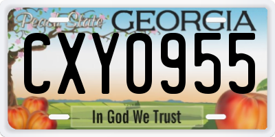 GA license plate CXY0955