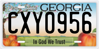 GA license plate CXY0956