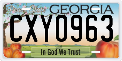 GA license plate CXY0963