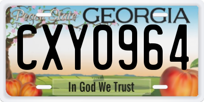 GA license plate CXY0964
