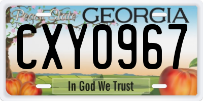 GA license plate CXY0967