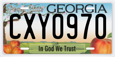 GA license plate CXY0970