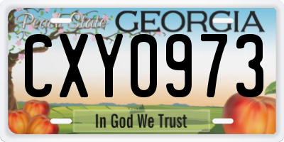 GA license plate CXY0973