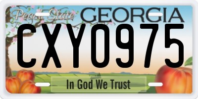 GA license plate CXY0975