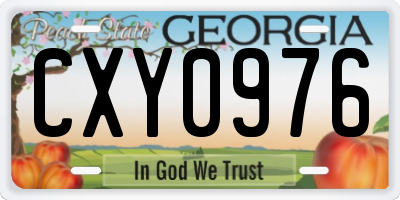 GA license plate CXY0976