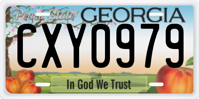 GA license plate CXY0979