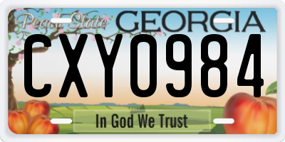 GA license plate CXY0984
