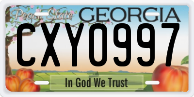 GA license plate CXY0997