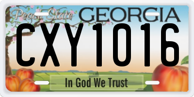 GA license plate CXY1016