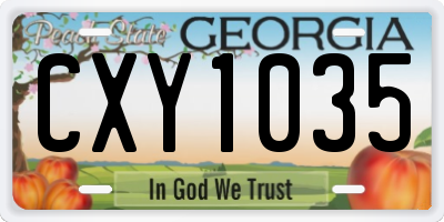 GA license plate CXY1035