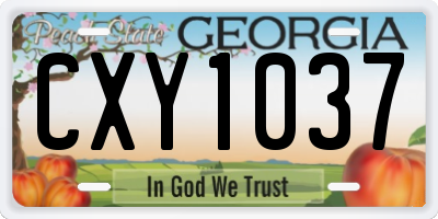 GA license plate CXY1037