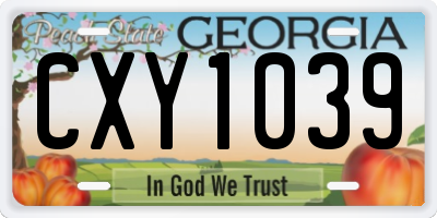GA license plate CXY1039