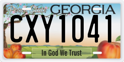 GA license plate CXY1041
