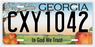 GA license plate CXY1042
