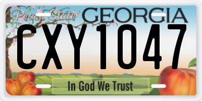 GA license plate CXY1047