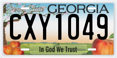 GA license plate CXY1049