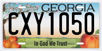 GA license plate CXY1050