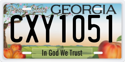 GA license plate CXY1051