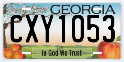 GA license plate CXY1053